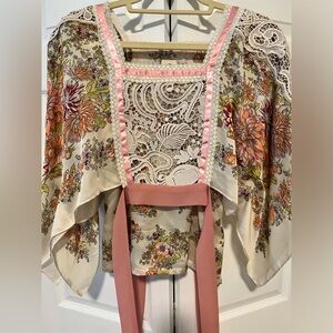 Anthropologie Satin Begonia Blouse
